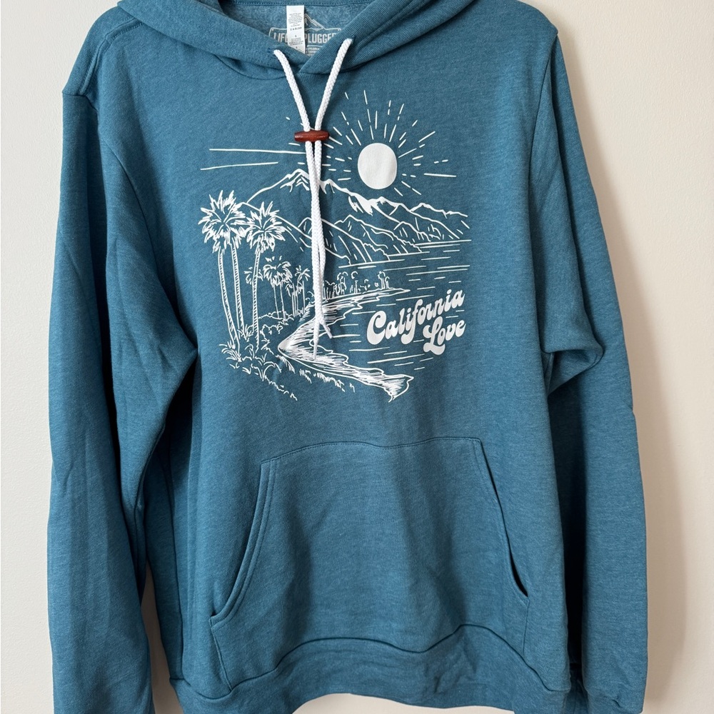 Life Unplugged Teal Hoodie